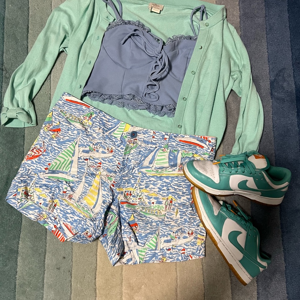 Lilly Pulitzer Callahan Shorts OG You Gotta Regatta Sailboats Size 12